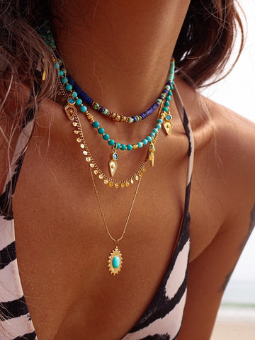 Amor Grace｜“Gypsy Lapis Lazuli ”Turquoise Custom Beaded Necklace