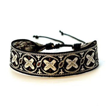 Bohemian couple bracelets, braided fabric bracelets
