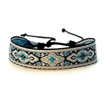 Bohemian couple bracelets, braided fabric bracelets