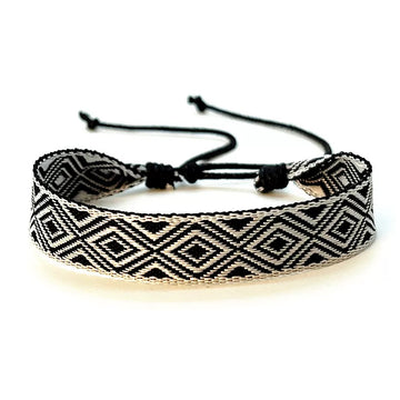 Bohemian couple bracelets, braided fabric bracelets