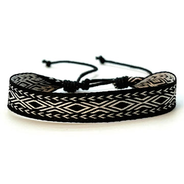 Bohemian couple bracelets, braided fabric bracelets