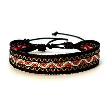 Bohemian couple bracelets, braided fabric bracelets